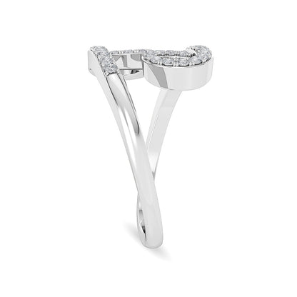 Solid Gold 0.3ct Natural Diamond Cross Ring