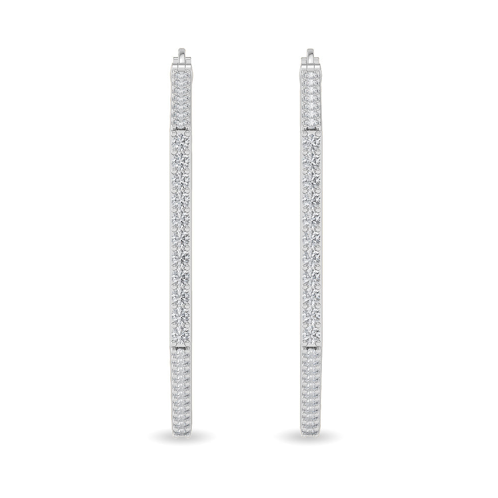 Solid Gold 1.1ct Natural Diamond Hexagon Hoops Geometrical Earrings