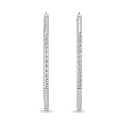 Solid Gold 1.1ct Natural Diamond Hexagon Hoops Geometrical Earrings