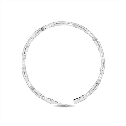 Solid Gold 2.3ct Natural Diamond Link Chain Cuff Bracelet