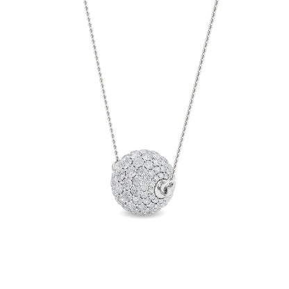 Solid Gold 0.7ct Natural Diamond Disco Ball Necklace