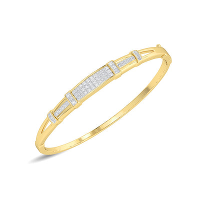 Solid Gold 1.66ct Natural Diamond Princess 3 Bar Rectangle Bracelet