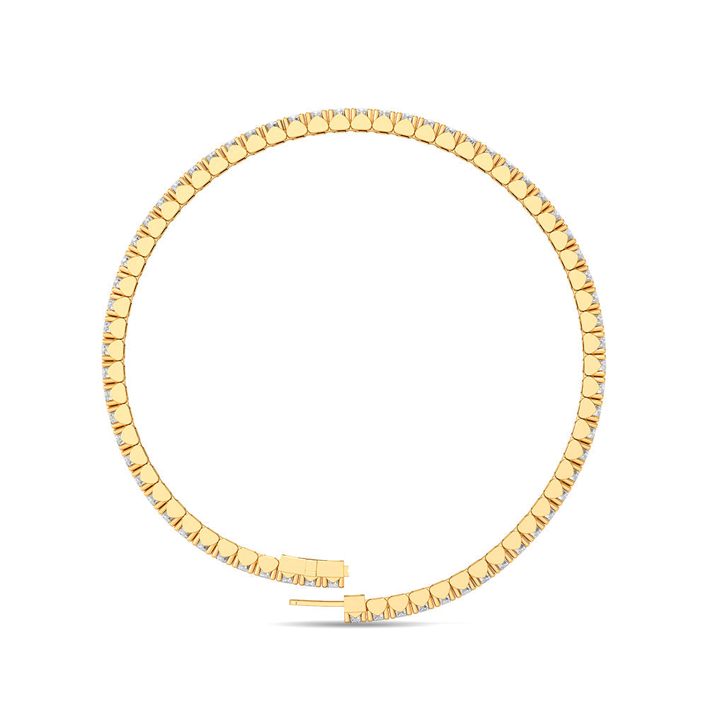 Solid Gold 3.6ct Natural Diamond Flexible Bangle Tennis Bracelet