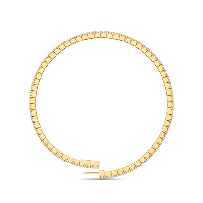 Solid Gold 3.6ct Natural Diamond Flexible Bangle Tennis Bracelet