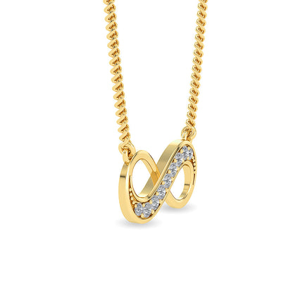 Solid Gold Natural Diamond Infinity Pendant Necklace