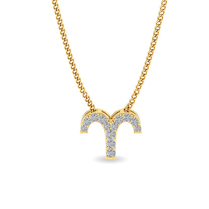 Solid Gold 0.1ct Natural Diamond T Necklace