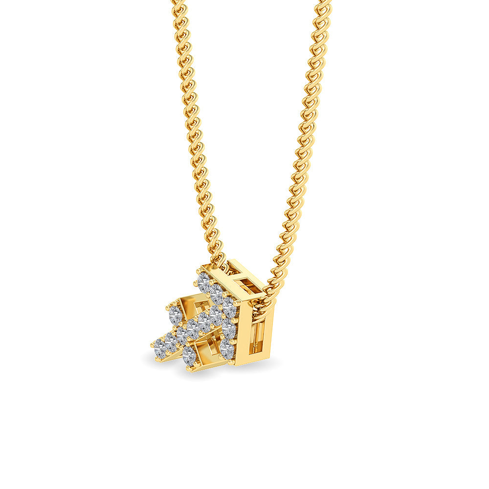 Solid Gold 0.2ct Natural Diamond Studded Arrow Necklace