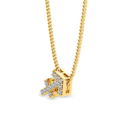Solid Gold 0.2ct Natural Diamond Studded Arrow Necklace
