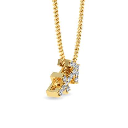 Solid Gold 0.2ct Natural Diamond Studded Arrow Necklace