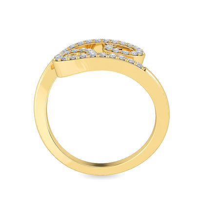 Solid Gold 0.3ct Natural Diamond Cross Ring