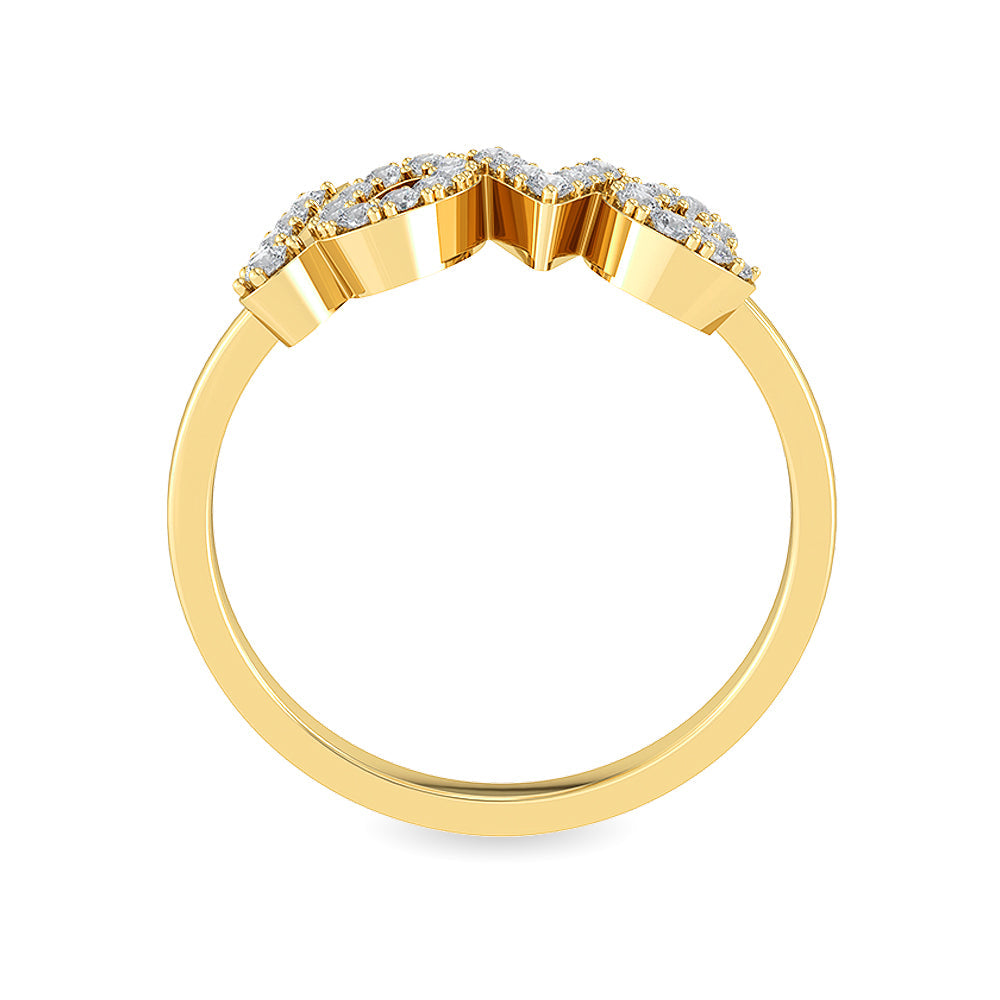 Solid Gold 0.2ct Natural Diamond Love Alphabet Ring