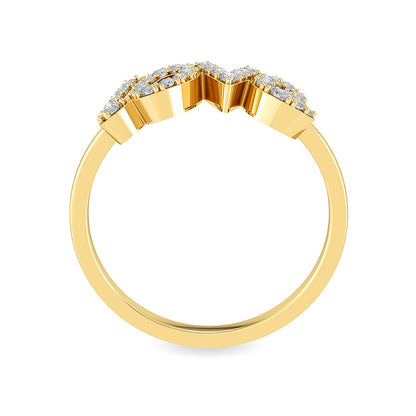 Solid Gold 0.2ct Natural Diamond Love Alphabet Ring