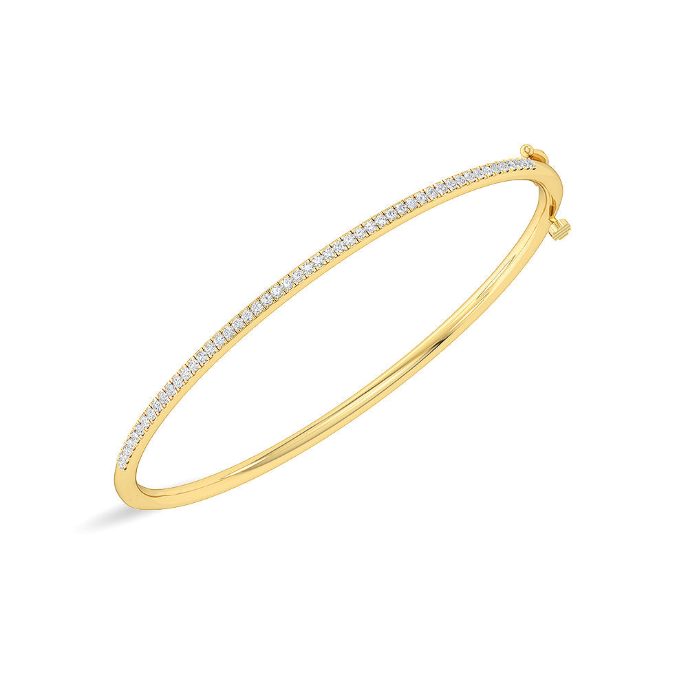 Solid Gold 0.65ct Natural Diamond Tennis Bangle Bangle Bracelet