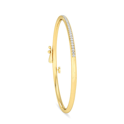 Solid Gold 0.65ct Natural Diamond Tennis Bangle Bangle Bracelet