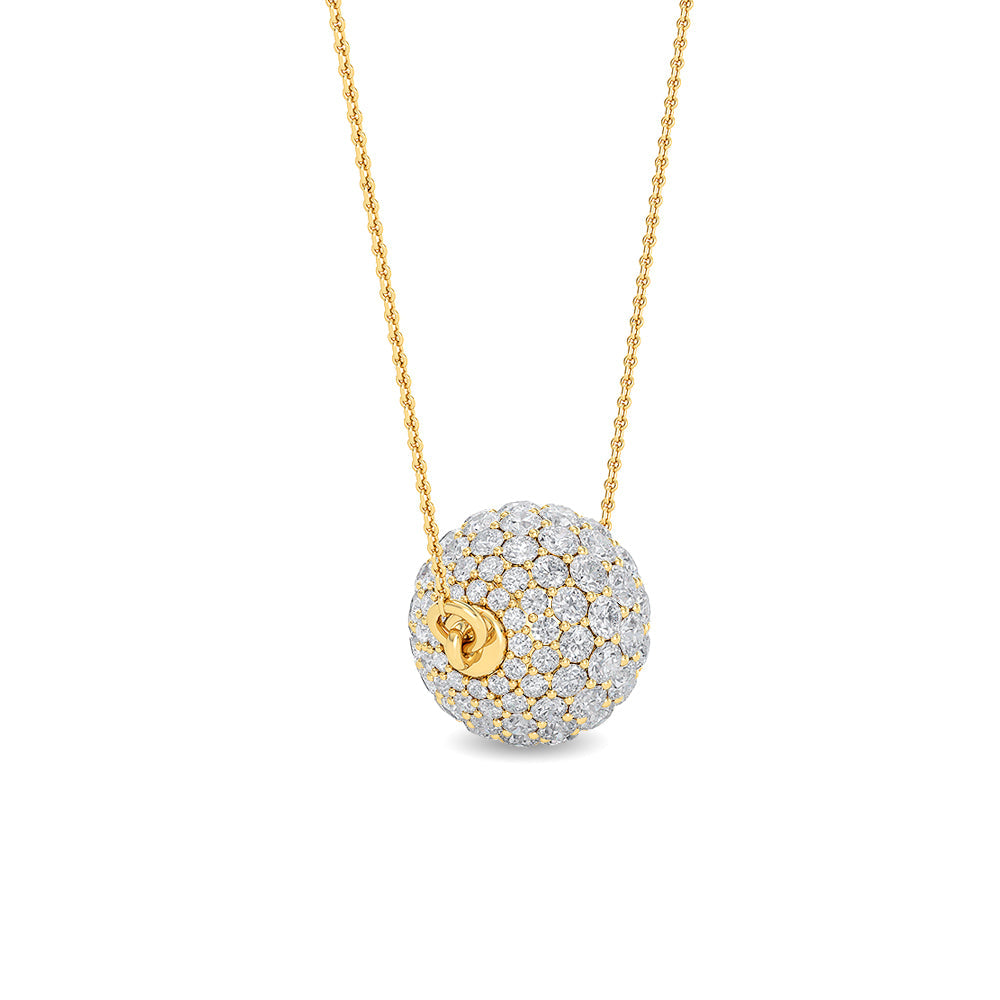 Solid Gold 0.7ct Natural Diamond Disco Ball Necklace