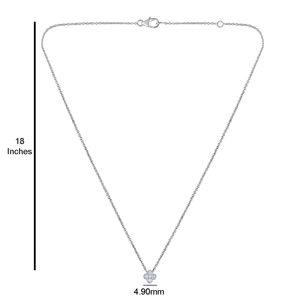 Solid Gold 0.3ct Natural Diamond Small Clover Necklace Earrings Set