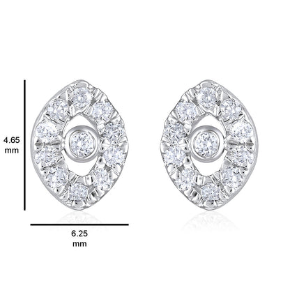 Solid Gold 0.2ct Natural Diamond Evil Eye Necklace Earrings Set