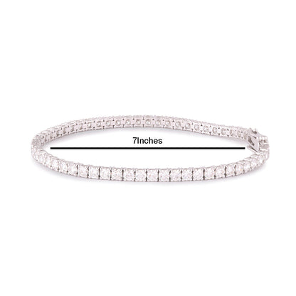 Solid Gold 6.3ct Natural Diamond Round Tennis Bracelet