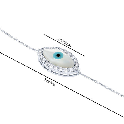 Solid Gold 0.5ct Natural Diamond Blue Evil-Eye Bracelet