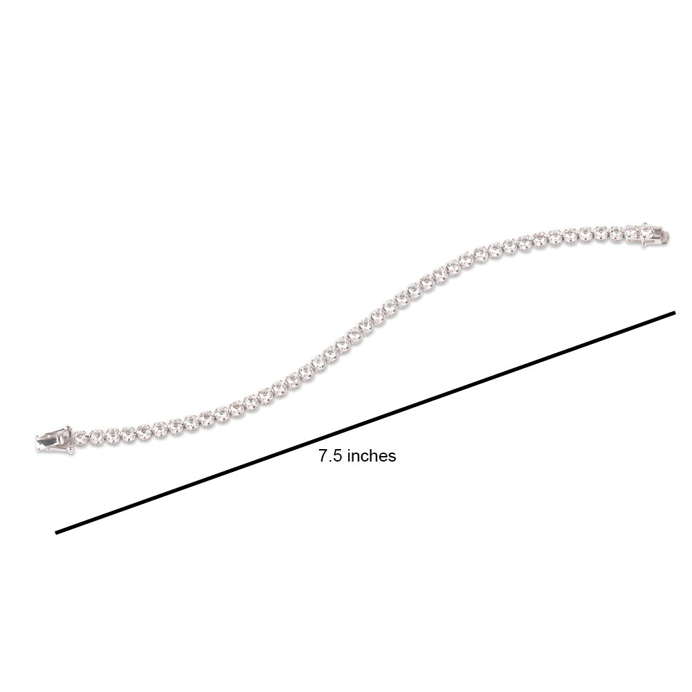 Solid Gold 5ct Natural Diamond Round Tennis Bracelet