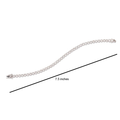 Solid Gold 5ct Natural Diamond Round Tennis Bracelet
