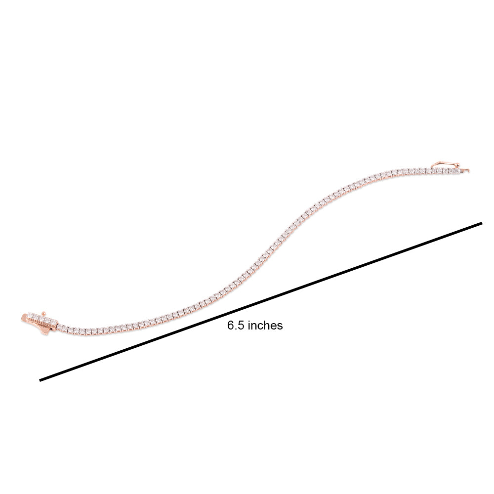 Solid Gold 2ct Natural Diamond Round Tennis Bracelet