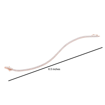 Solid Gold 2ct Natural Diamond Round Tennis Bracelet