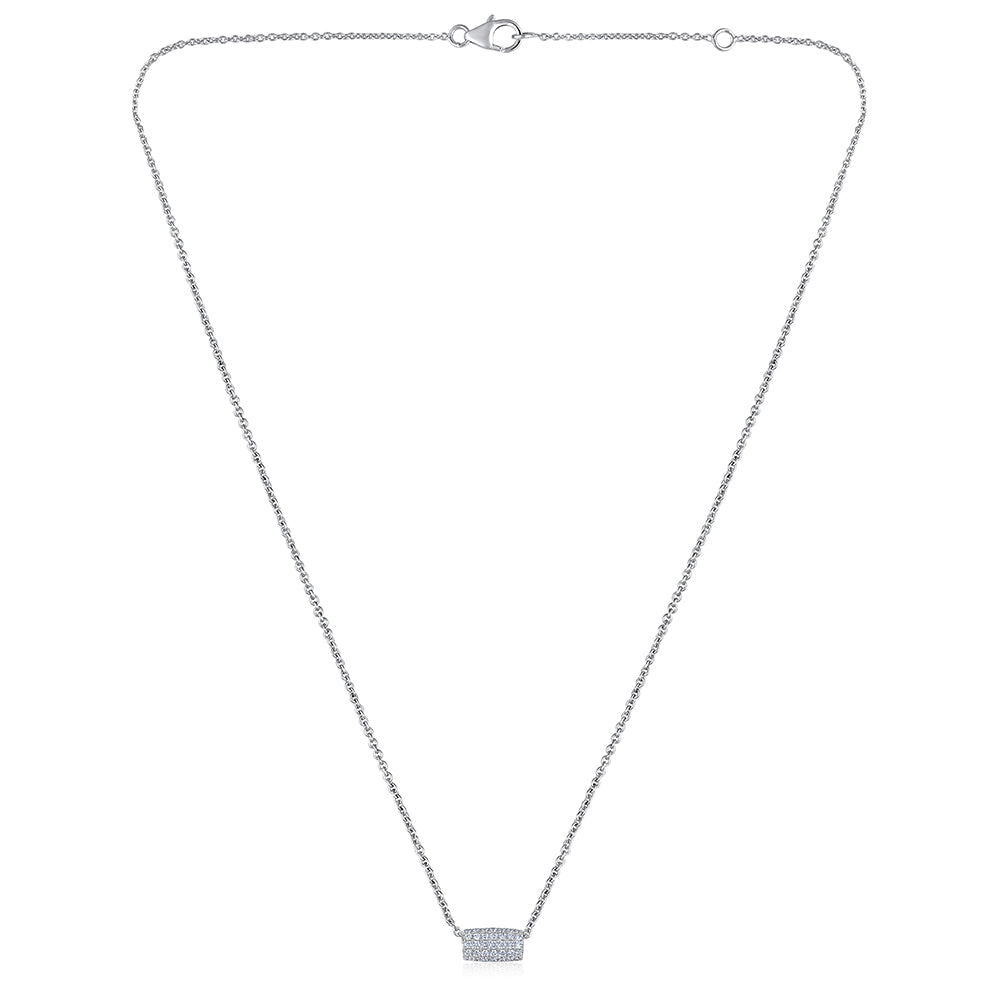 Solid Gold 0.5ct Natural Diamond Roller Charm Necklace